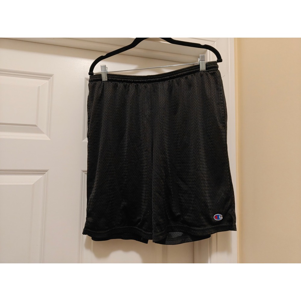 Champion‎ Mens Mesh Basketball Shorts Black Athletic Gym Workout 81622 L